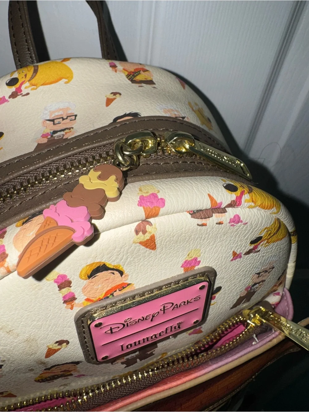 Up loungefly Mini Backpack - Cream & Pink